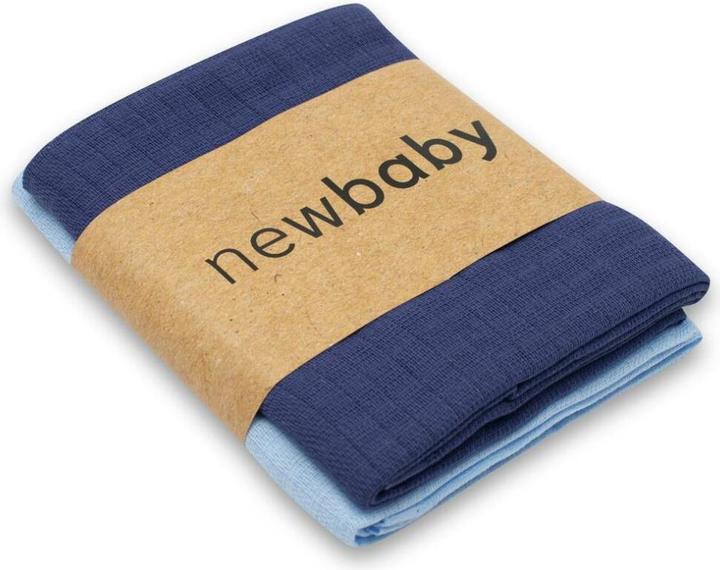 Produktbild New Baby Baumwollwindeln 70x80 cm 2 Stück hellblau, dunkelblau (70 cm)