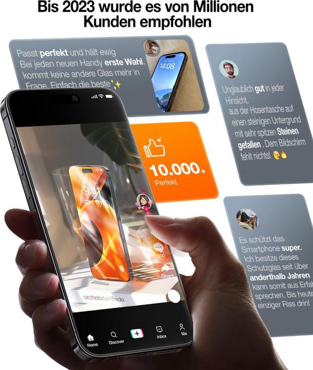Produktbild Torras Diamond Panzerglas (1 Stück, Apple iPhone 15 Pro)