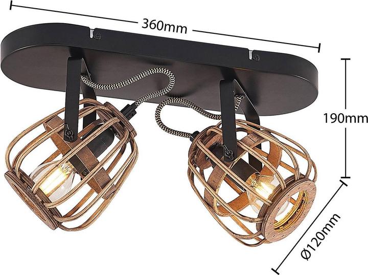 Actual product image Lindby Bominio ceiling spotlight, two-flame (E14)