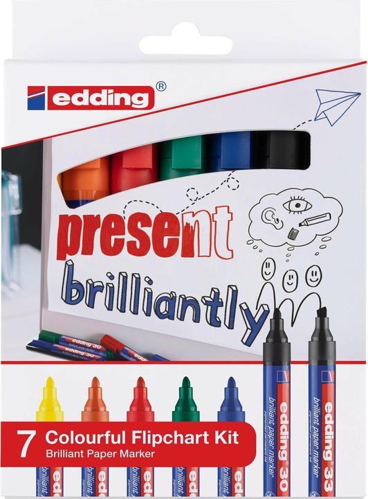 Actual product image Edding Flipchart marker (Green, Red, Yellow, Black, Orange, Blue, 3 mm, 7 x)
