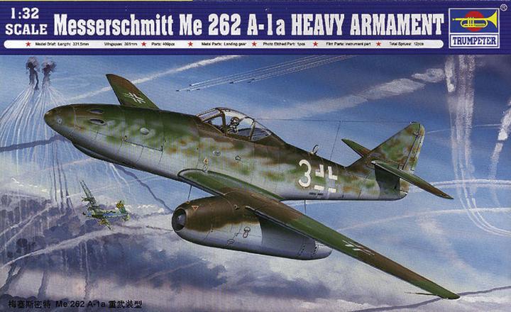 Actual product image Trumpeter Messerschmitt Me 262 A-1a Heavy Armament (with R4M Rocket)