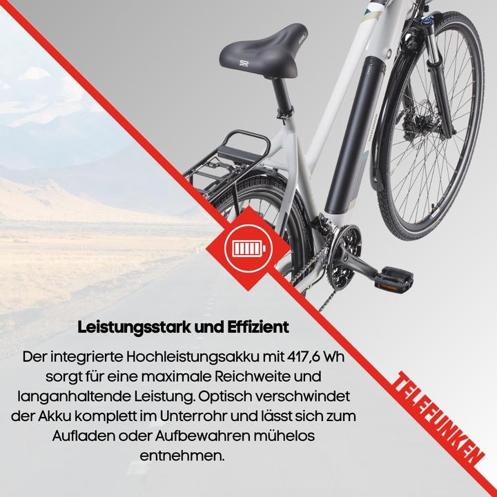 Produktbild Telefunken Trekking E-Bike Expedition XC940, Wheel size 28 ", Warranty 24 month(s), White/Black (50 cm)