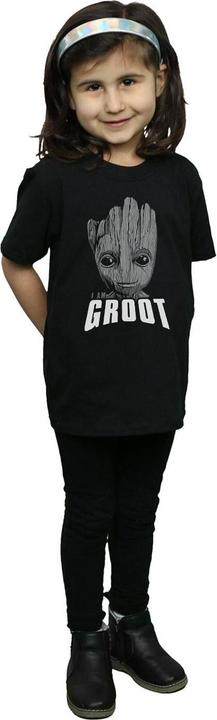 Actual product image Girls Guardians Of The Galaxy Groot Face Cotton T-Shirt (128)