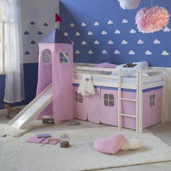 Actual product image Homestyle4u Loft bed with slide and tower (90 x 200 cm)