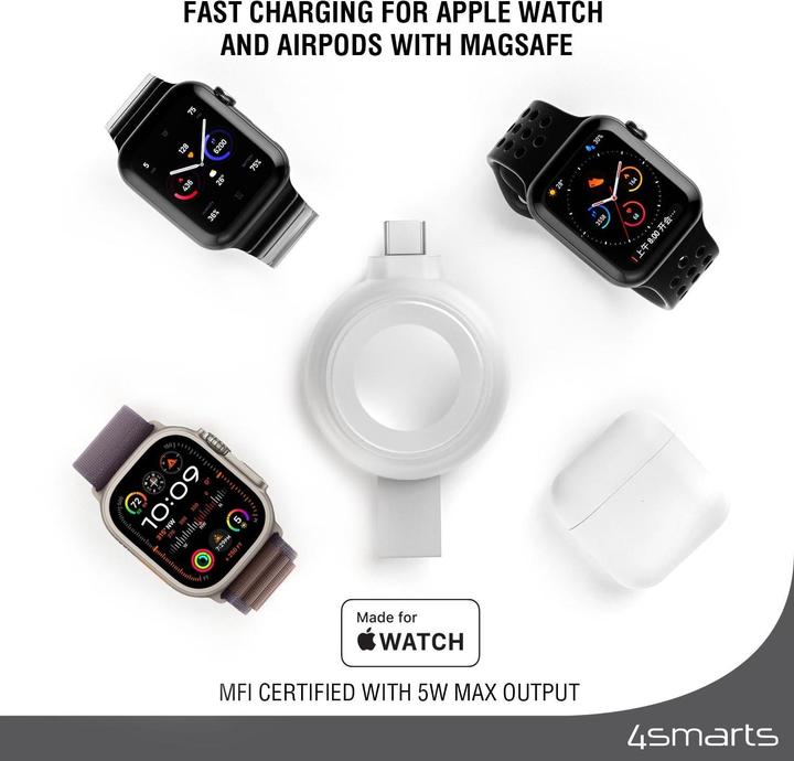 Produktbild 4smarts MFi Fast Charger für Apple Watch silber