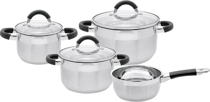 Actual product image ELO Basic Black Steam 4-piece saucepan set (Pan set + pot set, Stainless steel)