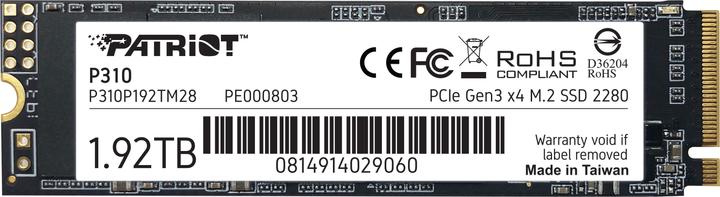 Patriot P310 M.2 PCI Express 3.0 NVMe (1920 GB, M.2 2280)