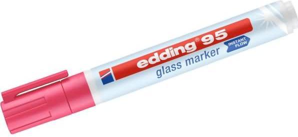 Image du produit Edding Crayon-feutre Marqueur pour verre 95 (Rose, 3 mm, 1 x)