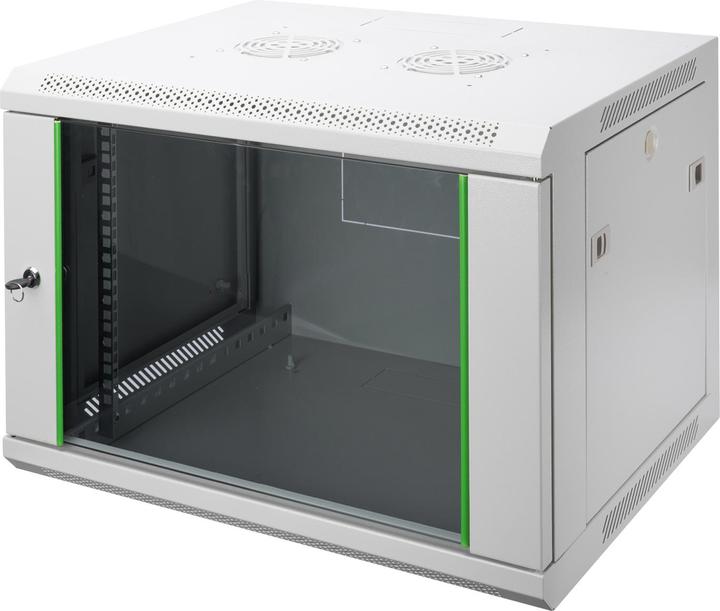 Produktbild Digitus 48,3cm 19Zoll Wandschrank 9HE SoHoline RAL7035 grau ohne Boden 505mmx600mmx450mm (9 HE, 19 Zoll Rack)