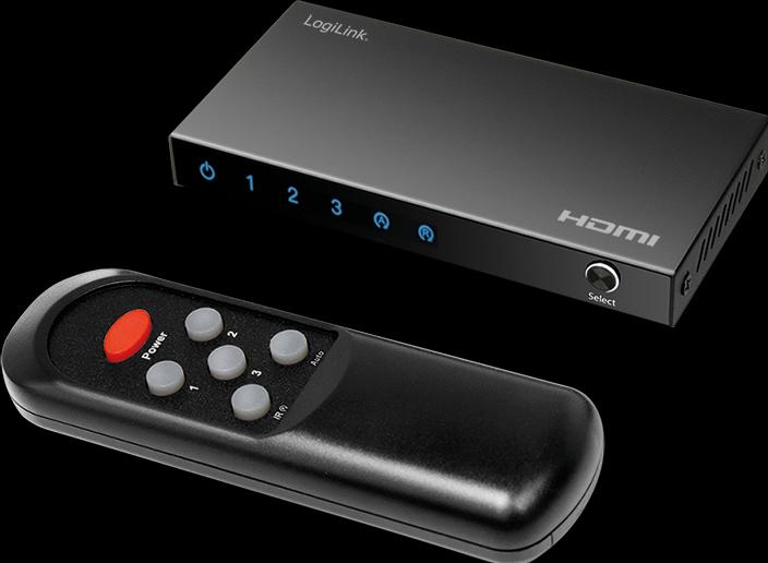 LogiLink HDMI-Switch, 3x1-Port, 4K/60 Hz, HDCP, HDR, CEC, RC