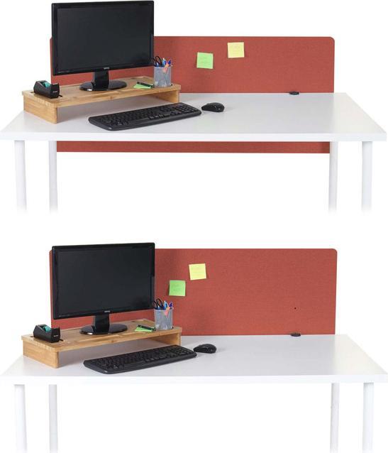Produktbild Mendler Akustik-Tischtrennwand, Büro-Sichtschutz Schreibtisch Pinnwand, doppelwandig Stoff/Textil 140x60cm b (140 x 60 x 2 cm)
