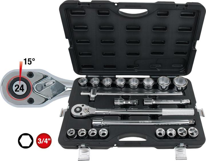 Actual product image KS Tools Socket spanner set (32 mm, 19 mm, 24 mm, 50 mm, 41 mm, 22 mm, 23 mm, 21 mm, 27 mm, 35 mm, 46 mm, 26 mm, 30 mm, 38 mm, 29 mm, 36 mm)