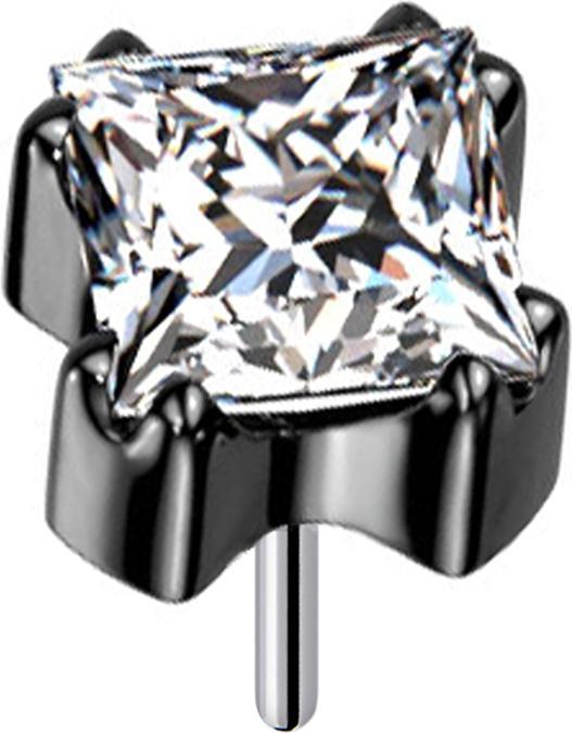Star Piercing Ring rosegold mit Herzkristall (Chirurgenstahl 316Lohne Messing, Titan G23ohne Messing)