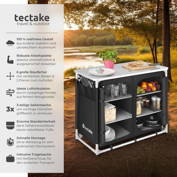 Produktbild tectake Campingküche 97x47,5x78cm