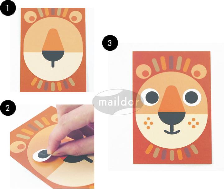 Image du produit Maildor Pochette créative, Portraits d'animaux géométriques - Multicolore