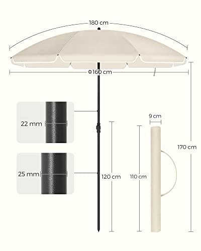 Produktbild Songmics Sonnenschirm für Strand beige (1.60 m)
