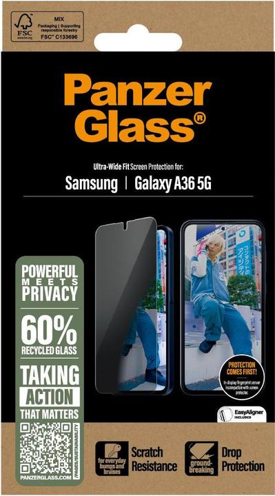 Actual product image PanzerGlass Privacy Screen (1 Piece, Samsung Galaxy A36)