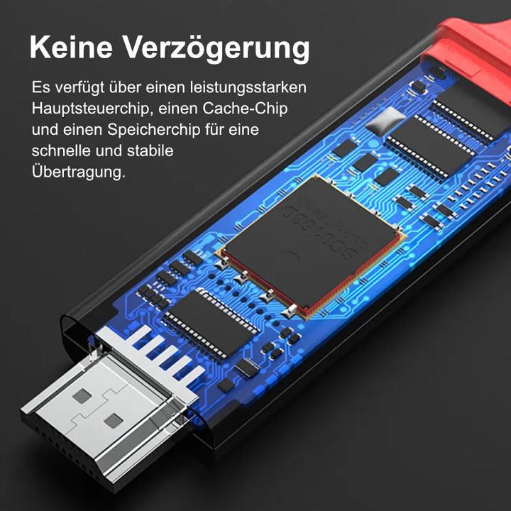 Produktbild Hermex USB-A USB-C HDMI 2m Adapterkabel USB-C USB-A HDMI USB-A USB-C HDMI (2 m, HDMI)
