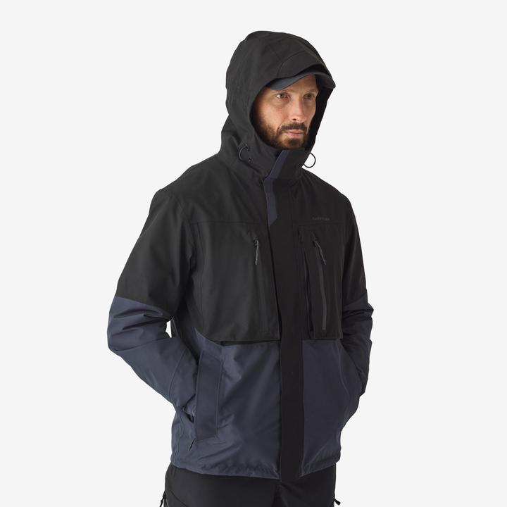 Actual product image Caperlan Fishing jacket FJ 500 WPF waterproof men grey/black (L)