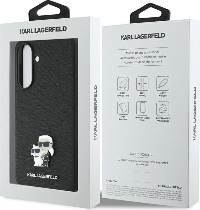 Actual product image Karl Lagerfeld Case Saffiano w/ K&C Metal Logo for Samsung Galaxy A56 black (Samsung Galaxy A56)