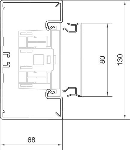 Actual product image Hager TEH BR6513019016 Duct-UT BR 65x130 OT 80mm vw (200 cm)