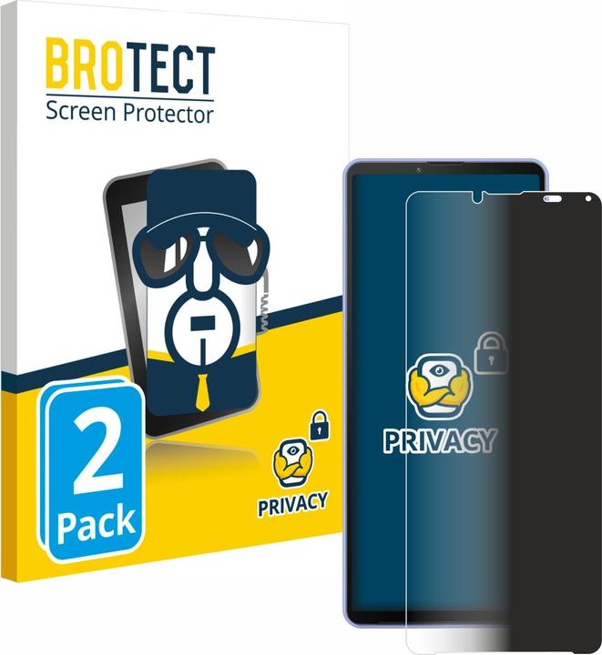 Productafbeelding BROTECT Anti-spionnetje privacyfolie Beschermfolie tegen blauw licht (2 Stuk, Sony Xperia 10 IV)