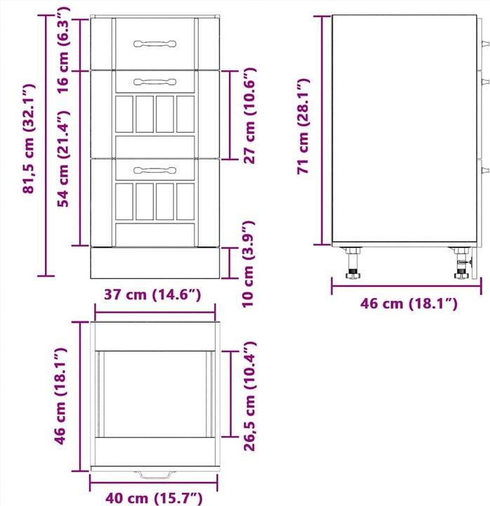Image du produit VidaXL Madlene (40 x 46 x 81.5 cm)