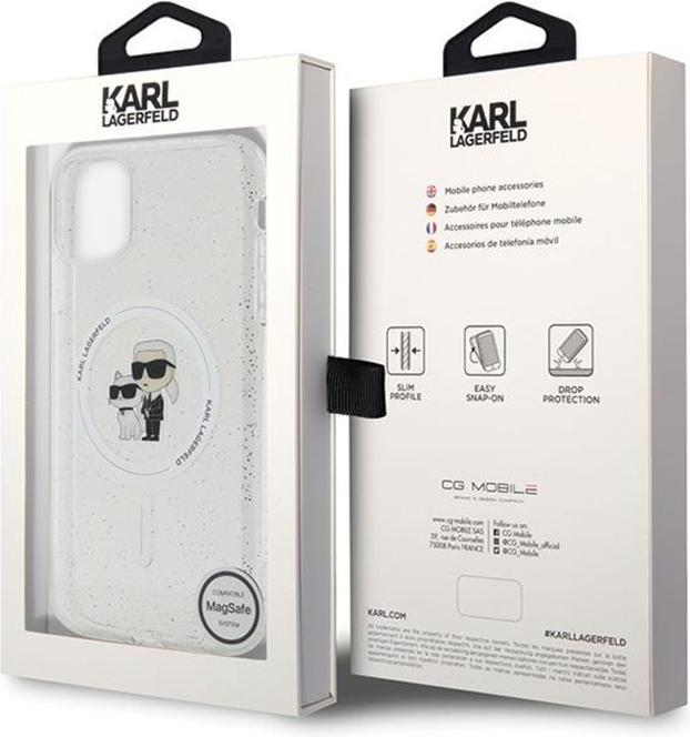Produktbild Karl Lagerfeld KLHMN61HGKCNOT iPhone 11 / Xr 6.1" transparent hardcase Karl&Choupette Glitter MagSaf (Apple iPhone 11)