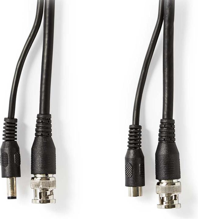Actual product image Nedis CCTV cable RG59 with pre-assembled BNC and DC connectors, 10 m Siamese cable for surveillance and (S/FTP, CAT5, 10 m)