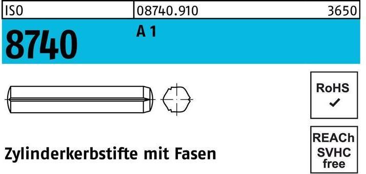 Actual product image Dowel pin ISO 8740 w.chamfers 8 x 45 A 1 ISO 8740