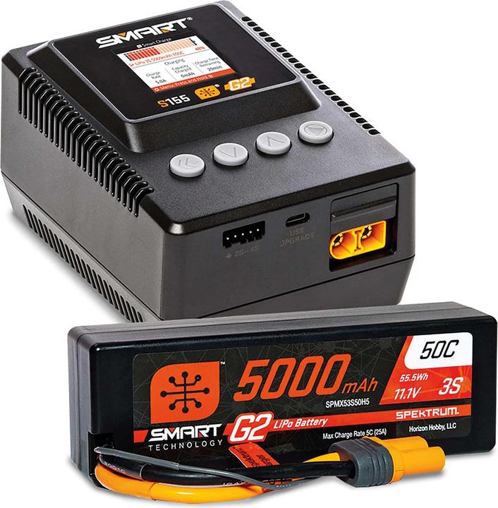 Spektrum Smart Powerstage Surface Bundle : 5000mAh 3S LiPo Battery / S155 Charger