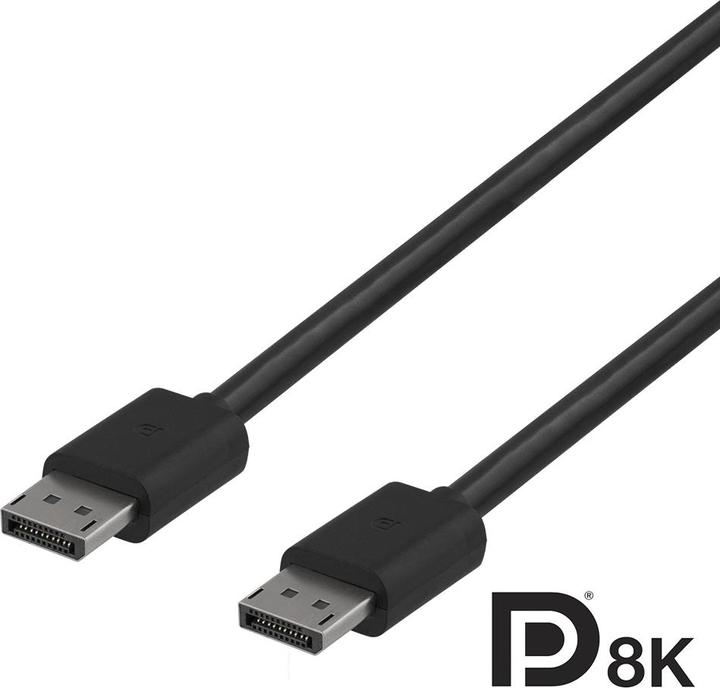 Image du produit Deltaco DisplayPort kabelis 8K, DP 1.4,, juodas / DP8K-1020-K / 00110015 (2 m, DisplayPort)