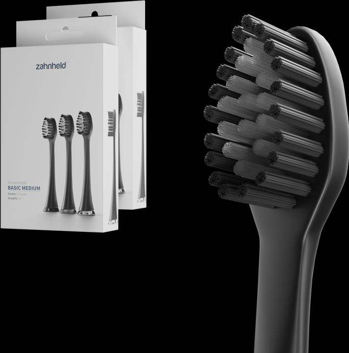 Image du produit Zahnheld Tête de brosse Basic Medium 6x Noir (6 x)