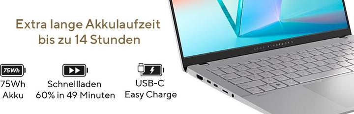 Produktbild ASUS Vivobook S 14 (14", AMD Ryzen AI 7 350, 16 GB, 1000 GB, DE)