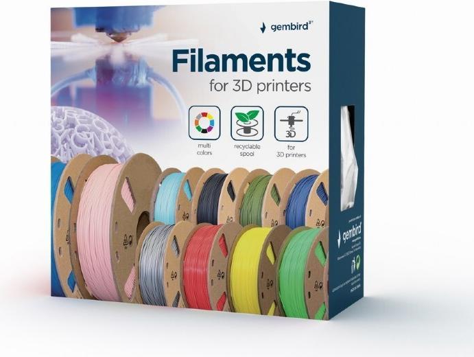 Immagine prodotto Gembird Cassetta di filamento PLA a bobina stretta (PLA, 1.75 mm, 1000 g, Trasparente)