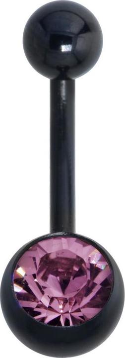Image du produit Bijouteria Piercing nombril (Acier chirurgical 316L, Revêtement PVD (noir), Zircone)