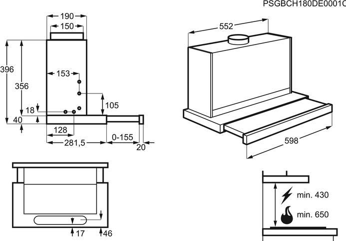 Image du produit AEG Adf6051aw (Hotte écran plat)