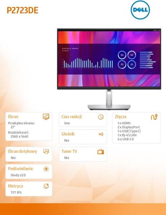 Produktbild Dell P2723DE (2560 x 1440 Pixel, 27")