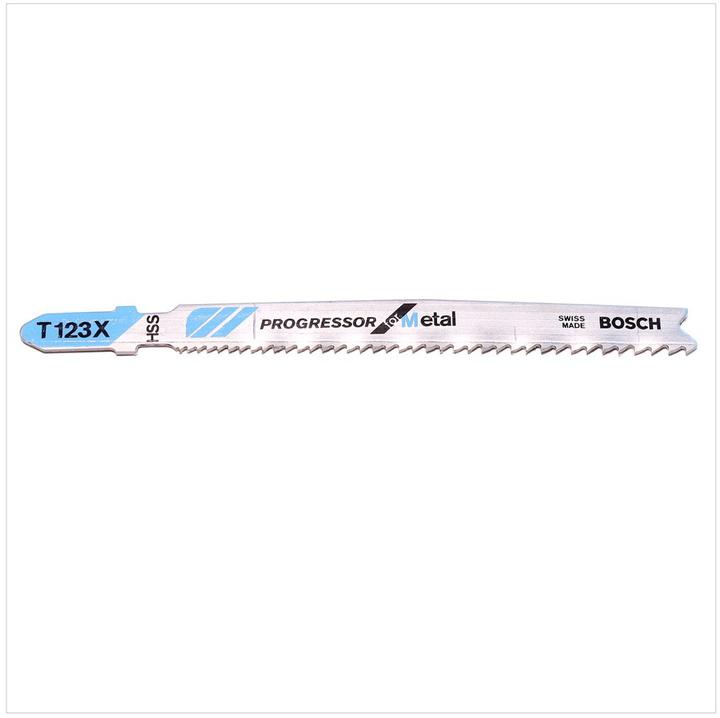 Immagine prodotto Bosch Professional Zubehör Lama per seghetto alternativo PRO Metal spessa e sottile T123XF, 100 mm, 5 pezzi.