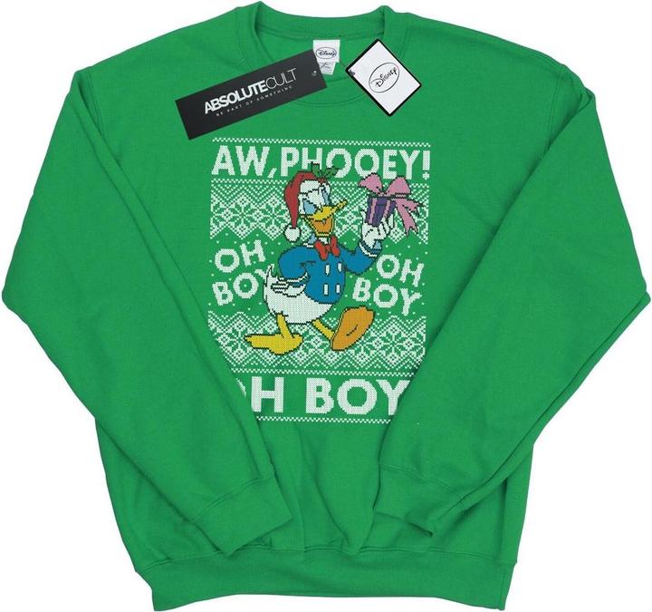 Actual product image Disney Mens Donald Duck Christmas Fair Isle Sweatshirt (S)