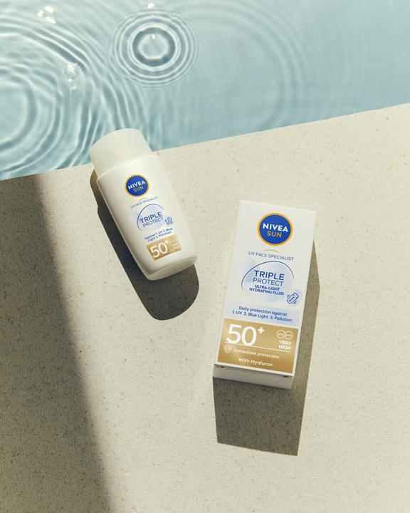 Actual product image NIVEA Sun UV Face Triple Protect FPS50+ (Sun cream face, SPF 50, 40 ml, 62 g)