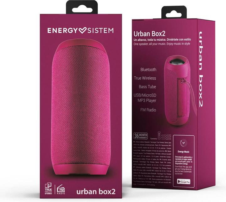 Actual product image Energy Sistem Urban Box 2 Portable Stereo Speaker (12 h, Rechargeable battery operated)