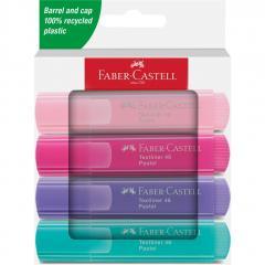 Image du produit Faber-Castell Surligneurs TL 46 Pastel étui de 4 (Turquoise, Violet, Jaune, Rosier, 5 mm, 4 x)