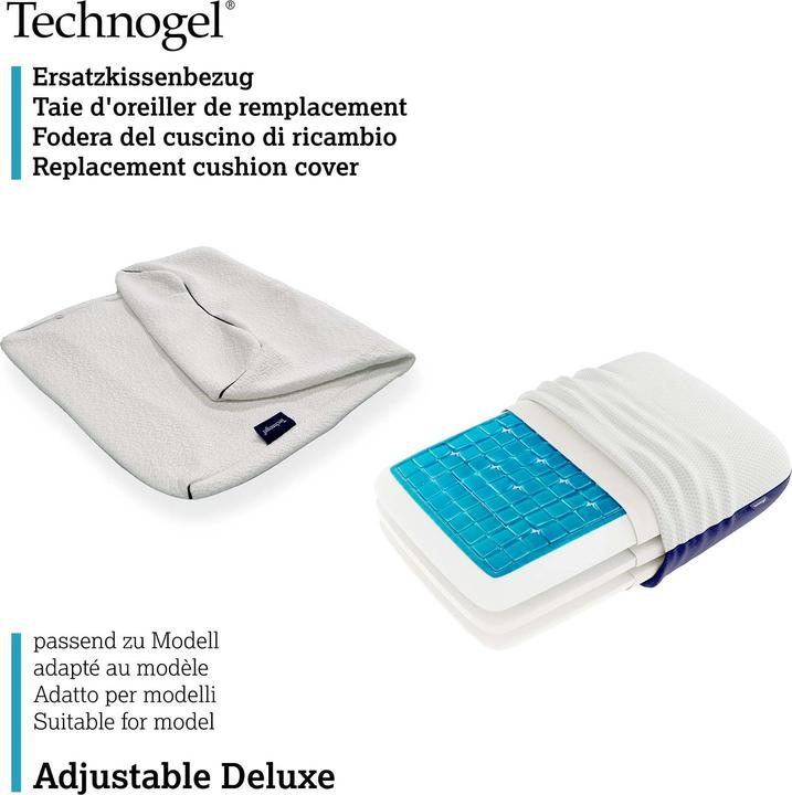 Immagine prodotto Technogel Cuscino regolabile di ricambio deluxe (Copricuscino, 66 x 40 cm)