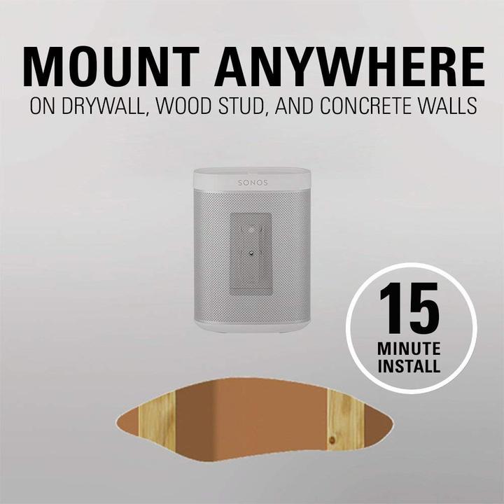 Image du produit Sanus Support mural pour Sonos ONE, PLAY:1 & 3 (1 paire, Installation murale, Pivotant, Inclinable)