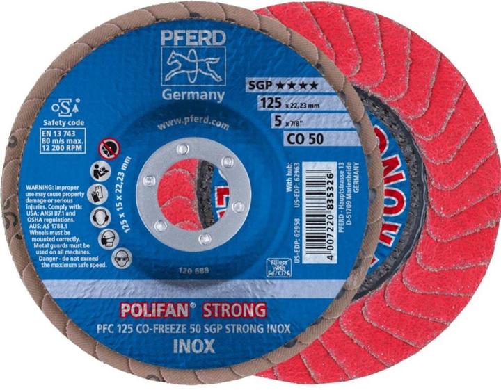 Actual product image Pferd POLIFAN®-flap disc PFC 125 CO 50 SGP-STRONG-FREEZE/22.23 PU: 10 (50)