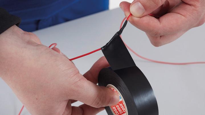 Actual product image tesa Electrical insulating tape tesaflex 4163 heat-resistant, for insulating, repairing & bundling (50 mm)