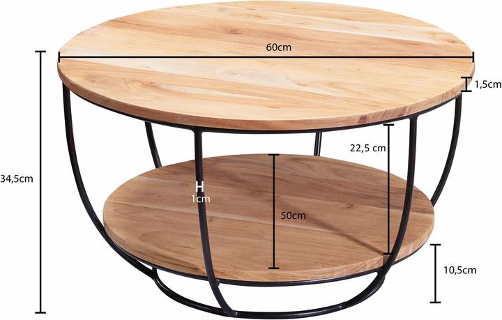 Image du produit Wohnling Table basse (60 x 60 x 34,5 cm)