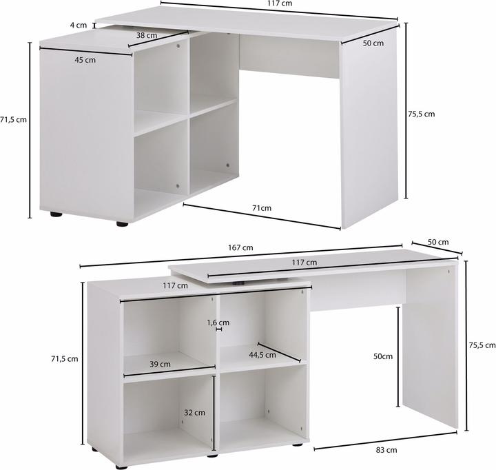 Produktbild Wohnling Eckschreibtisch (117 x 88 x 76 cm)