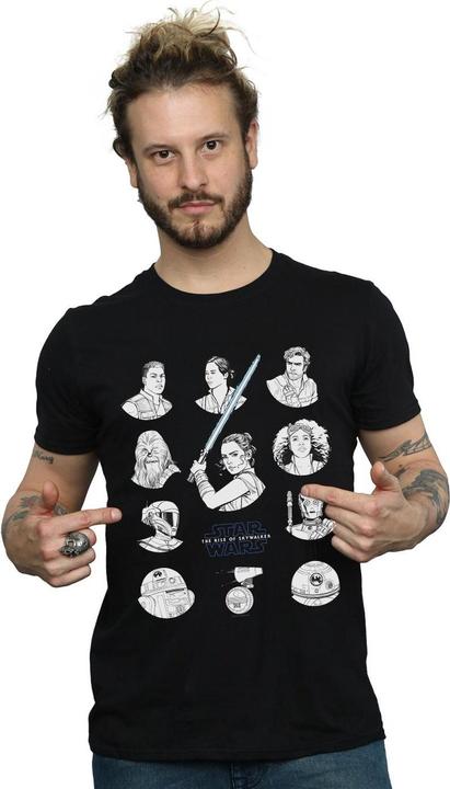 Produktbild Star Wars The Rise Of Skywalker Resistance Charcter Line Up Mono TShirt (5XL)